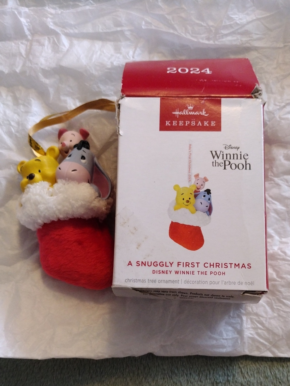 Disney Winnie the Pooh Red Christmas Stocking Ornament